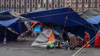 700 maestros de la CNTE llegan a CDMX para reforzar plantón en el Zócalo