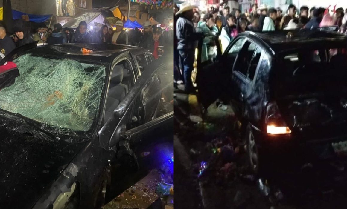 Accidente durante carnaval en Almoloya de Juárez: conductor ebrio arrolla a decenas y deja varios heridos