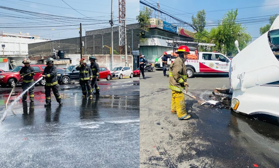 Accidente en Tlalnepantla causa cierre parcial en la calle Roberto Fulton, sin heridos