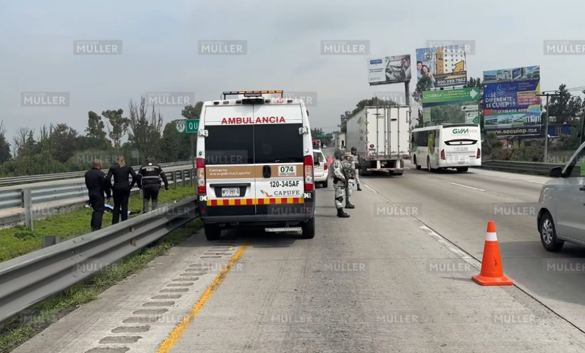 Accidente en la autopista México-Querétaro cobra la vida de un guardia nacional en motocicleta