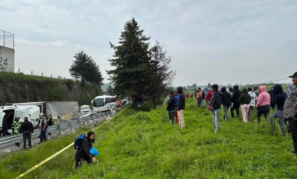 Accidente fatal en la autopista Toluca – Atlacomulco: conductorde pierde la vida tras volcadura de tráiler