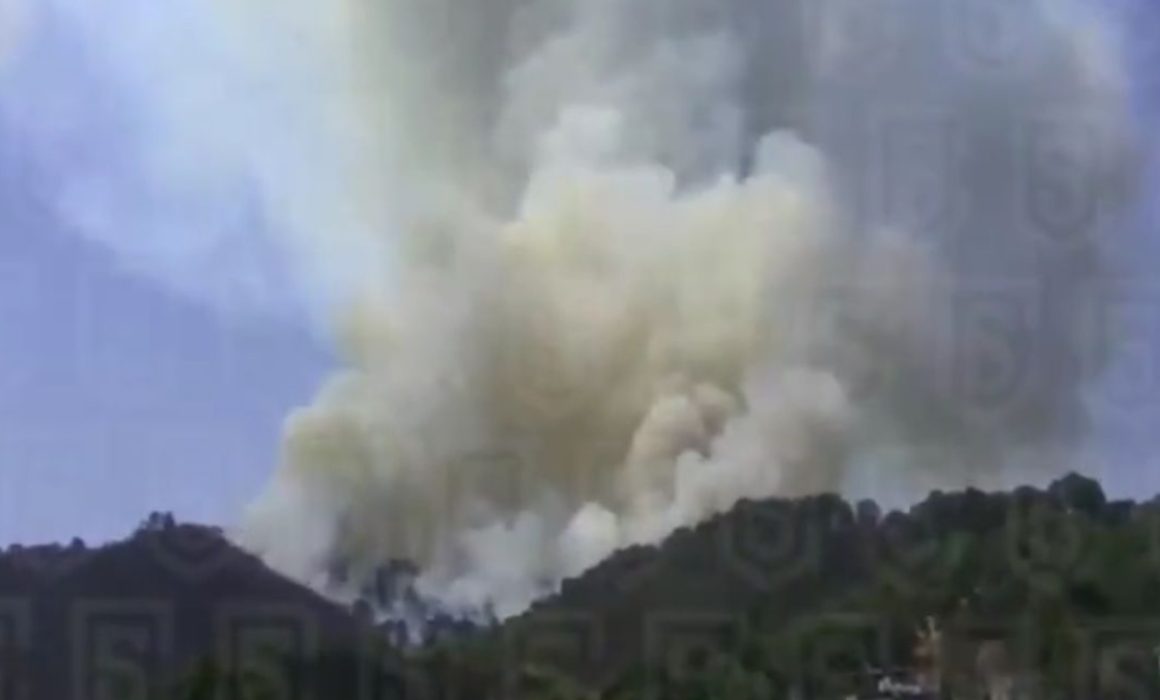 Alertan alarmas de emergencia en Valle de Bravo por intenso incendio forestal