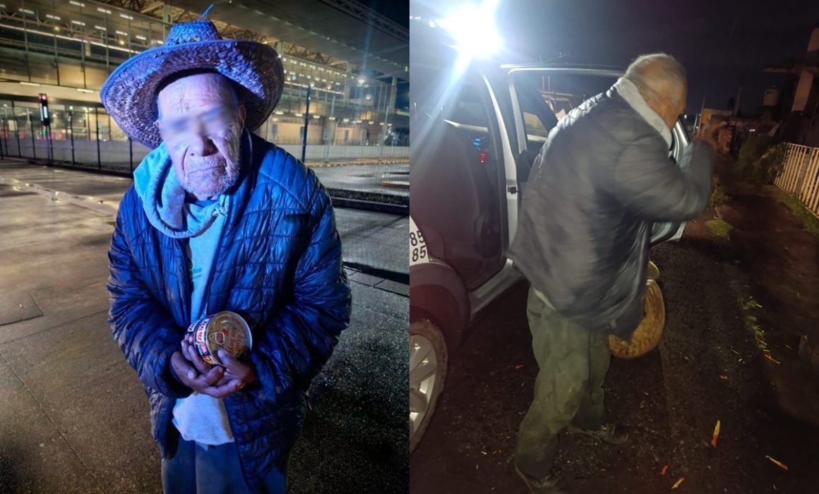 Anciano se pierde en Metepec y es rescatado por la policía en las calles de Las Torres