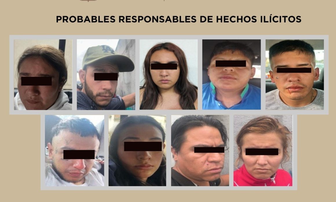 Autoridades arrestan a 9 integrantes de una peligrosa banda criminal en Otzolotepec y Temoaya