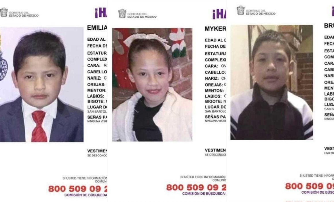 Autoridades de Huehuetoca buscan a tres niños desaparecidos el 27 de enero de 2026