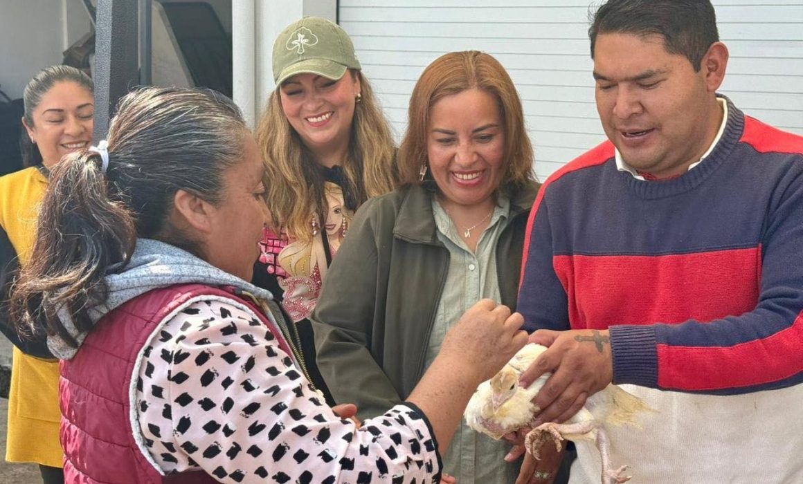 Autoridades de Ocoyoacac impulsan la autosuficiencia alimentaria con entrega de crías de pavo a familias vulnerables