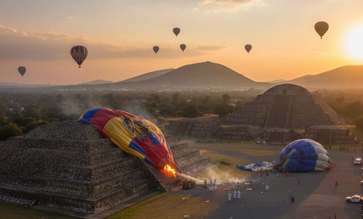 Autoridades mexicanas llaman a reforzar regulación por accidentes en globos aerostáticos en Teotihuacán