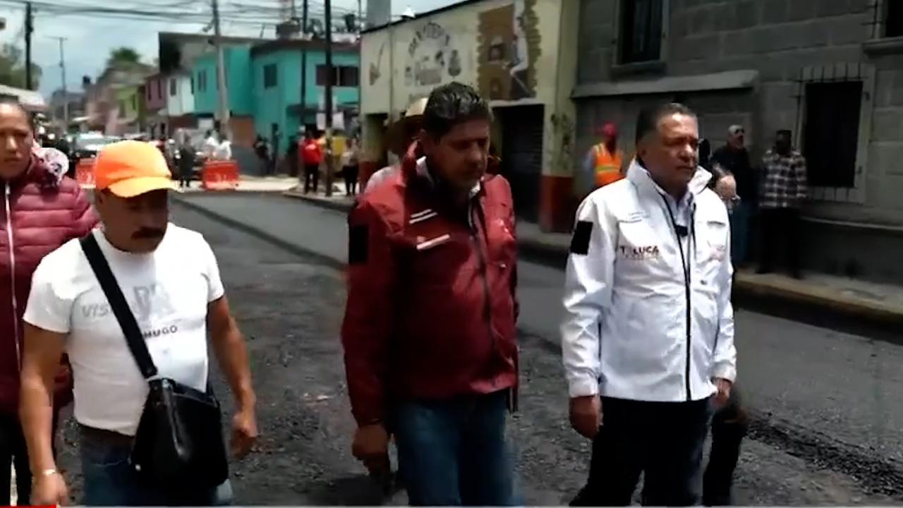 Avance del 65% en obras de rehabilitación de calle San Agustín Millán en Toluca