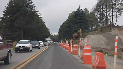 Avances en la modernización de la carretera Toluca-Tejupilco: ampliación y obra en Zinacantepec con apoyo militar