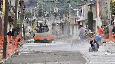 Avances en la reparación de la carretera por donde circula el Trolebús Chalco-Santa Martha