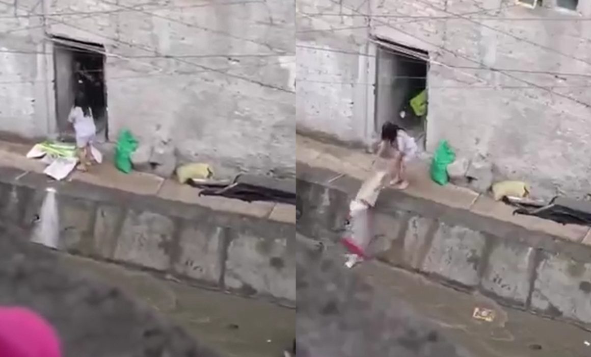 Captan a mujer vertiendo basura en Río Hondo durante lluvias y generan polémica en Naucalpan