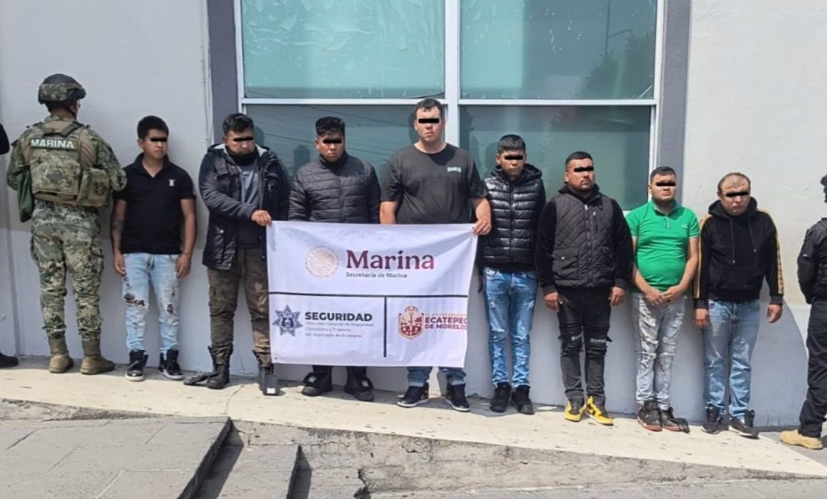 Capturan a 9 presuntos integrantes de la organización delictiva 'Los 300' tras intento de extorsión en Ecatepec
