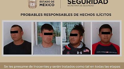 Capturan a cuatro hombres en Jilotepec por secuestro y rescatan a víctima en flagrancia