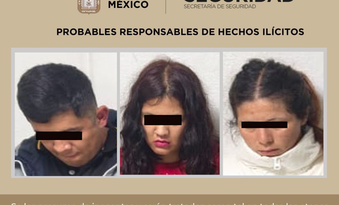 Capturan a tres personas implicadas en ataque con arma de fuego en La Paz, Edomex
