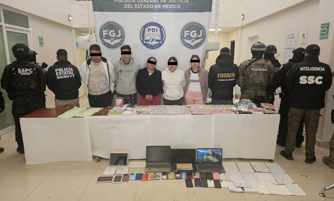 Capturan en Acolman a cinco personas vinculadas con extorsión, homicidio y delincuencia organizada