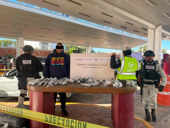 Capturan en Tamaulipas a estadounidense con ocho armas largas y municiones al intentar ingresar a México