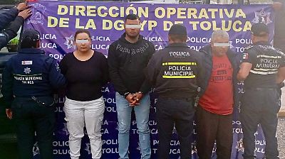 Capturan en Toluca a tres colombianos por presuntos cobros ilegales de 'gota a gota' y extorsión