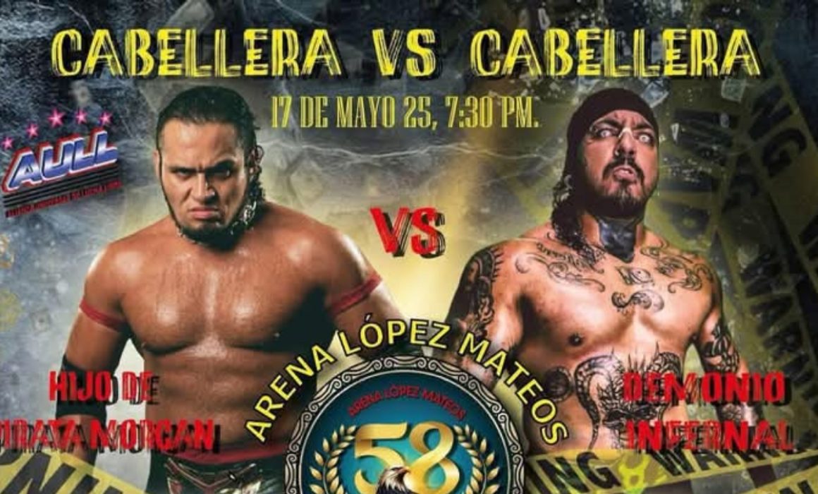 Celebra Arena López Mateos con duelo de cabelleras entre Hijo de Pirata Morgan y Demonio Infernal