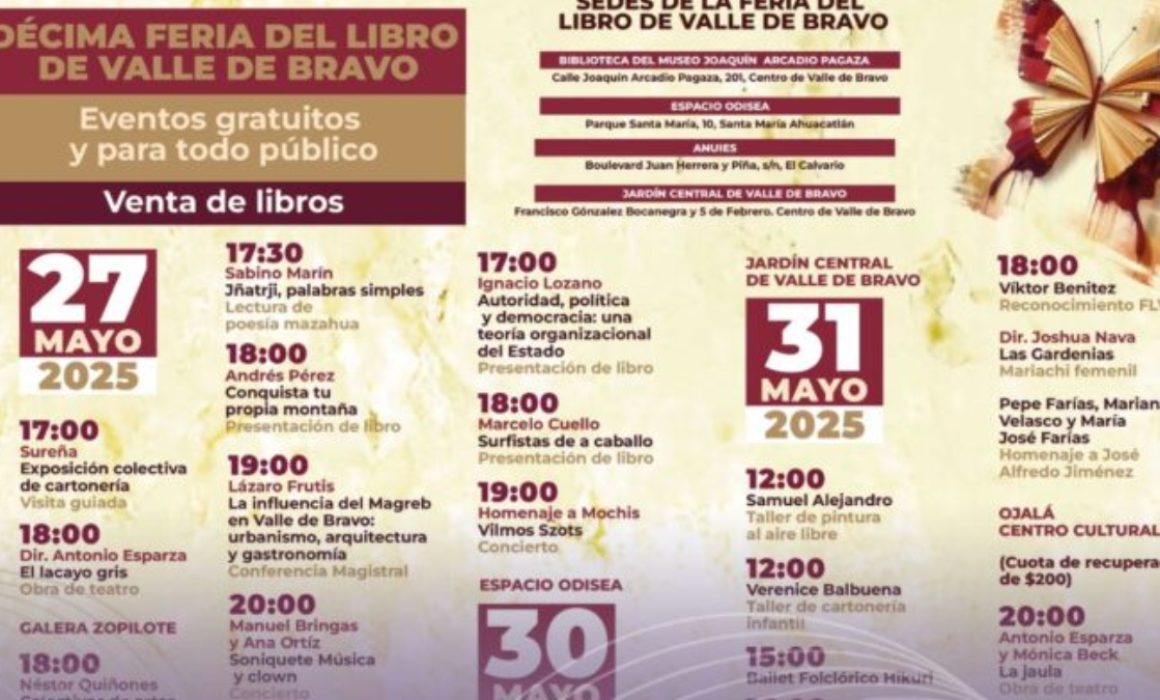 Celebra Valle de Bravo 10 años de letras en su gran Feria del Libro