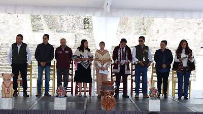 Celebran 45 años del Centro Ceremonial Otomí en Temoaya con cultura, deporte y tradición
