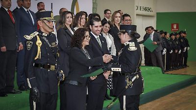 Celebran 69 años del Contingente Cívico y Deportivo de la UAEMex con entrega de grados y reconocimiento a liderazgo femenino