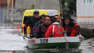 Colapso en la zona industrial de Lerma por lluvias causa rescates y daños