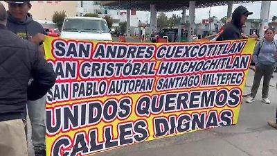 Comuneros de Toluca exigen reparación de caminos en la zona norte durante manifestación en López Portillo