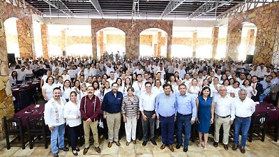 Delfina Gómez anuncia firma inminente de convenio salarial 2025 con el SMSEM y apertura de espacios de descanso para docentes en Ixtapan de la Sal