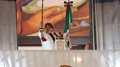 Delfina Gómez da su segundo Grito de Independencia desde Toluca en un acto lleno de tradición y modernidad