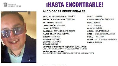 Desaparece Aldo Óscar Pérez en Lerma; lo vieron por última vez en taxi rumbo a Xonacatlán