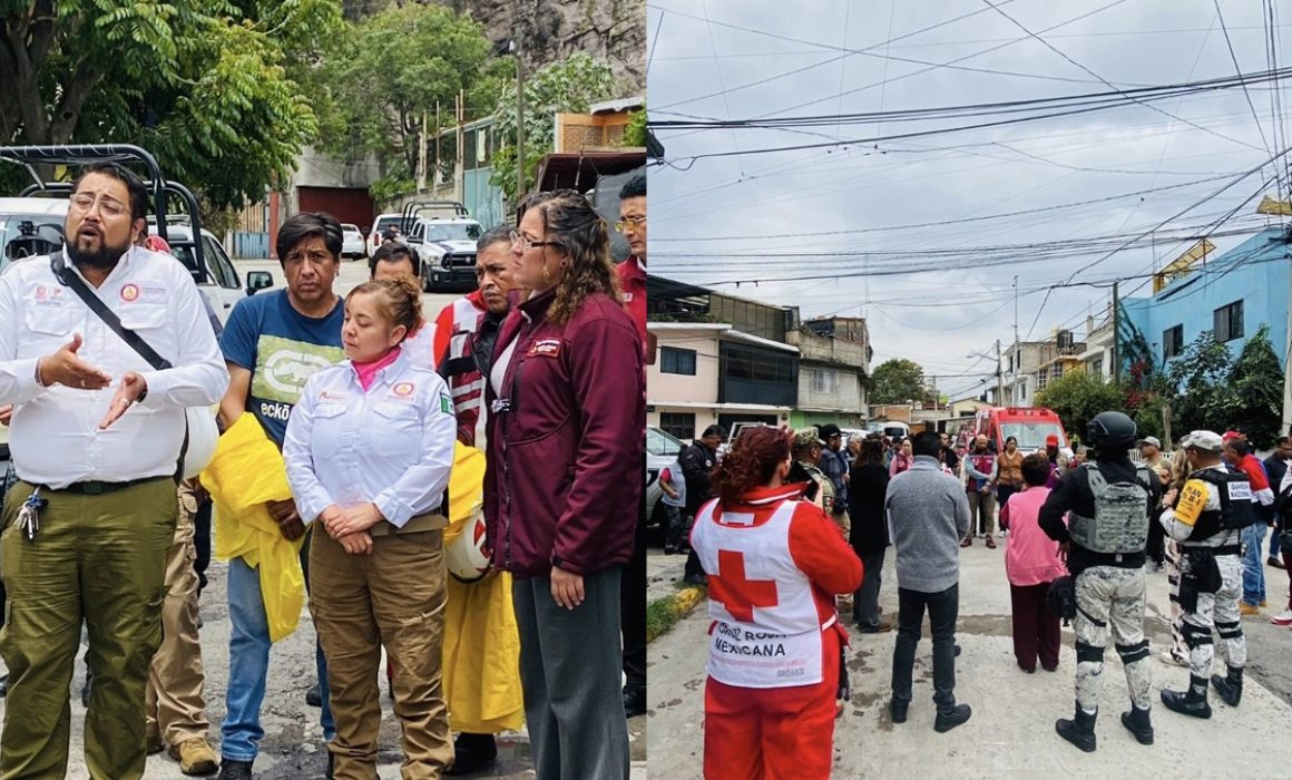 Deslave en Tlalnepantla pone en alerta a habitantes de la colonia La Cantera