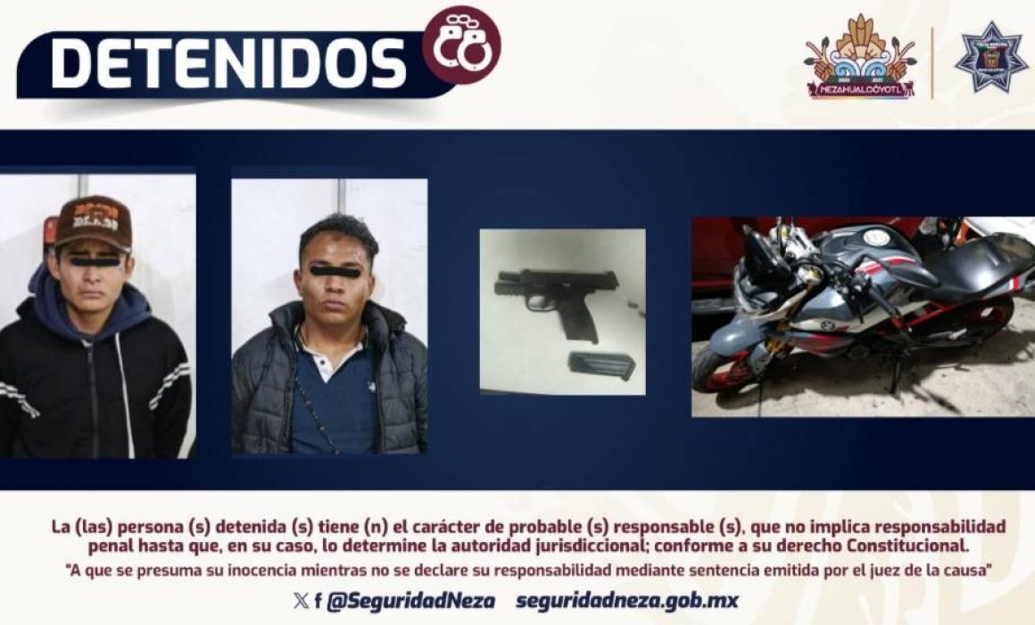 Detienen a dos presuntos sicarios del CJNG tras ataque armado en Nezahualcóyotl