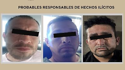 Detienen a tres hombres vinculados con restos humanos y amenazas en el Estado de México