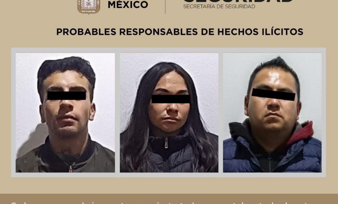 Detienen a tres personas por narcomenudeo en Capulhuac durante recorrido policial
