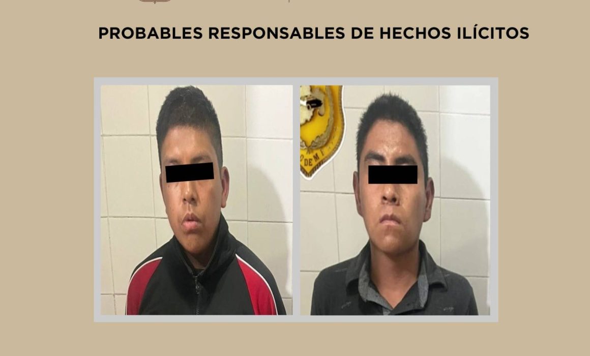 Detienen en Axapusco a dos jóvenes por extorsión con amenazas y cobro de 35 mil pesos