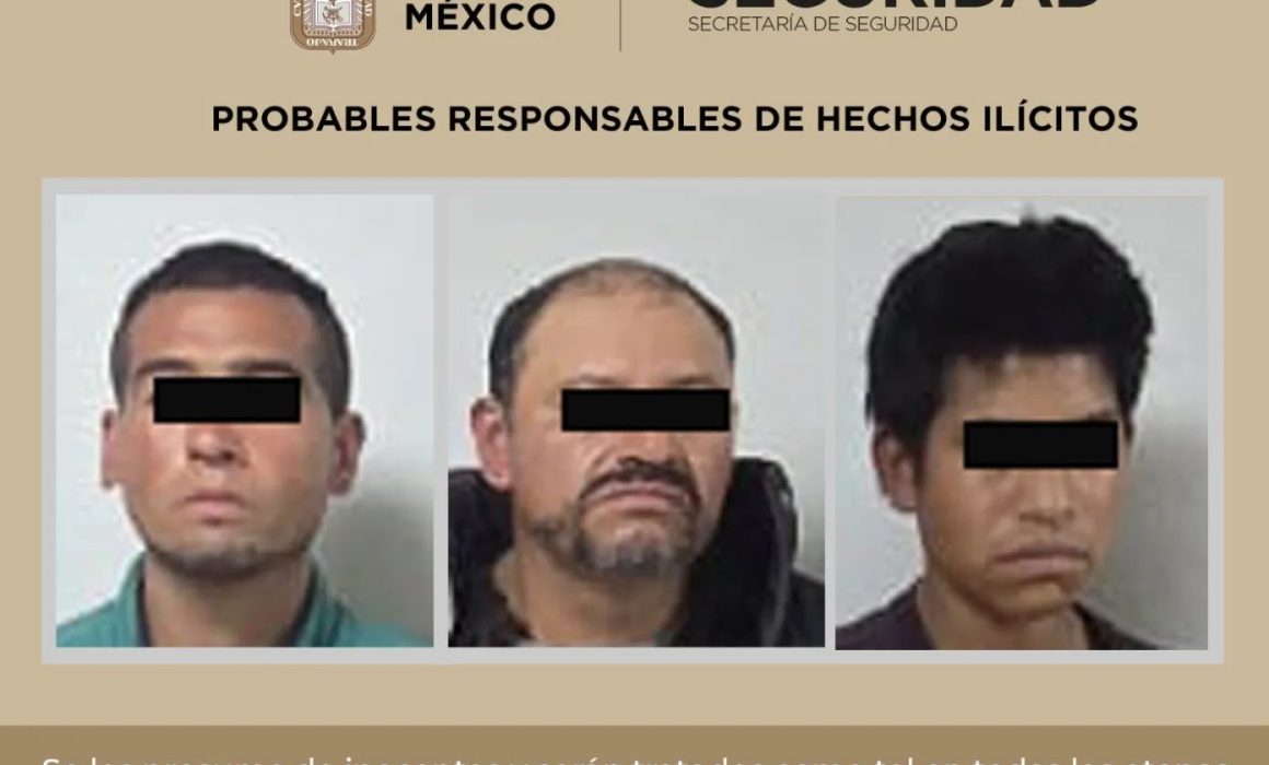 Detienen en Chimalhuacán a tres hombres con armas y droga durante operativo coordinado