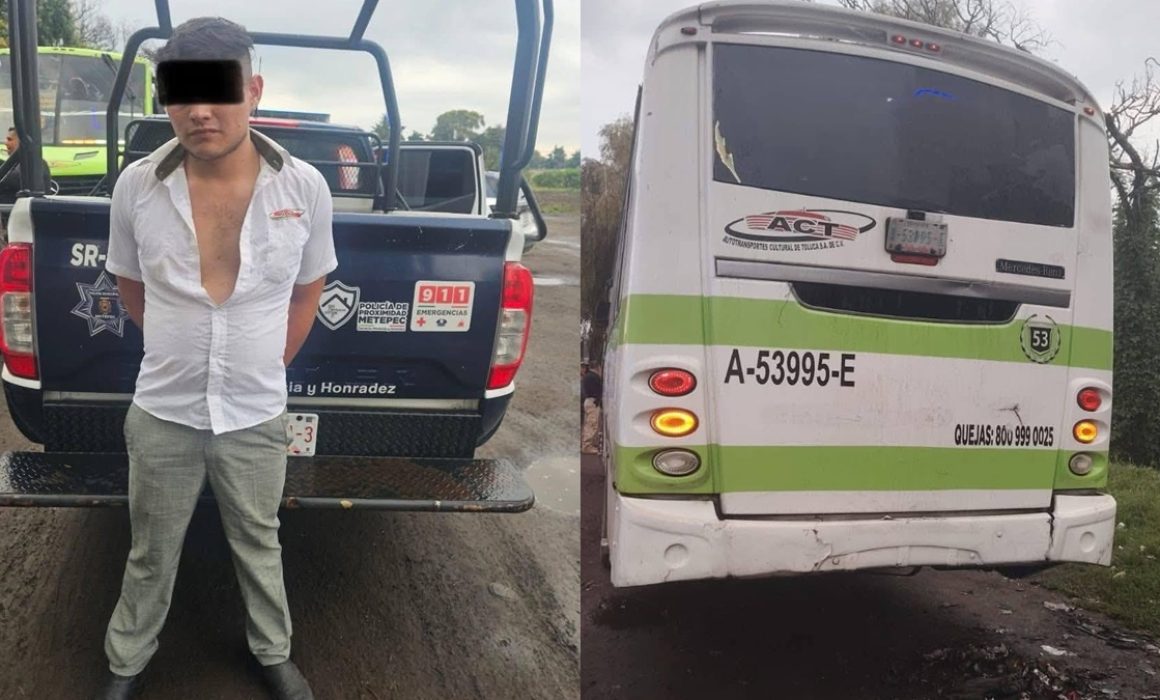 Detienen en Metepec a conductor de autobús de ACT por consumo de drogas al volante