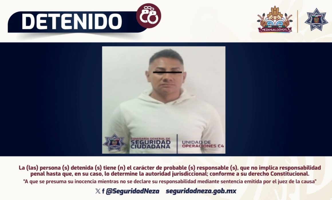 Detienen en Nezahualcóyotl a presunto varonil por intentar vender vehículo robado