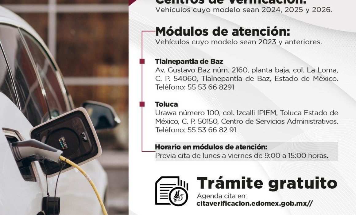 Edoméx exentará de verificación vehicular a autos eléctricos e híbridos con nueva constancia ambiental