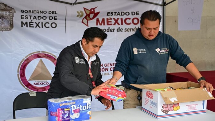 Edomex instala centros de acopio para apoyar a damnificados por lluvias en Puebla, Hidalgo y Veracruz
