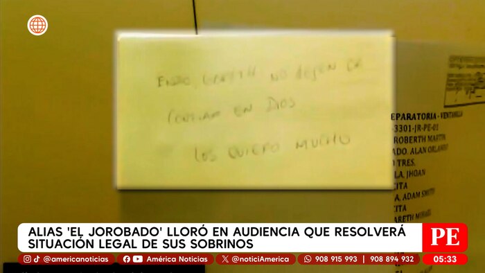 ‘El Jorobado’ pide a sus sobrinos mantener la fe desde prisión mientras continúa control de su red criminal