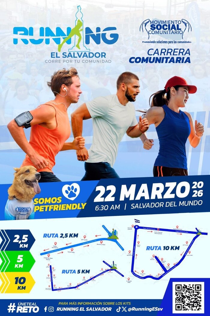 El Salvador organiza 'Running El Salvador' para unir deporte y solidaridad en marzo de 2026
