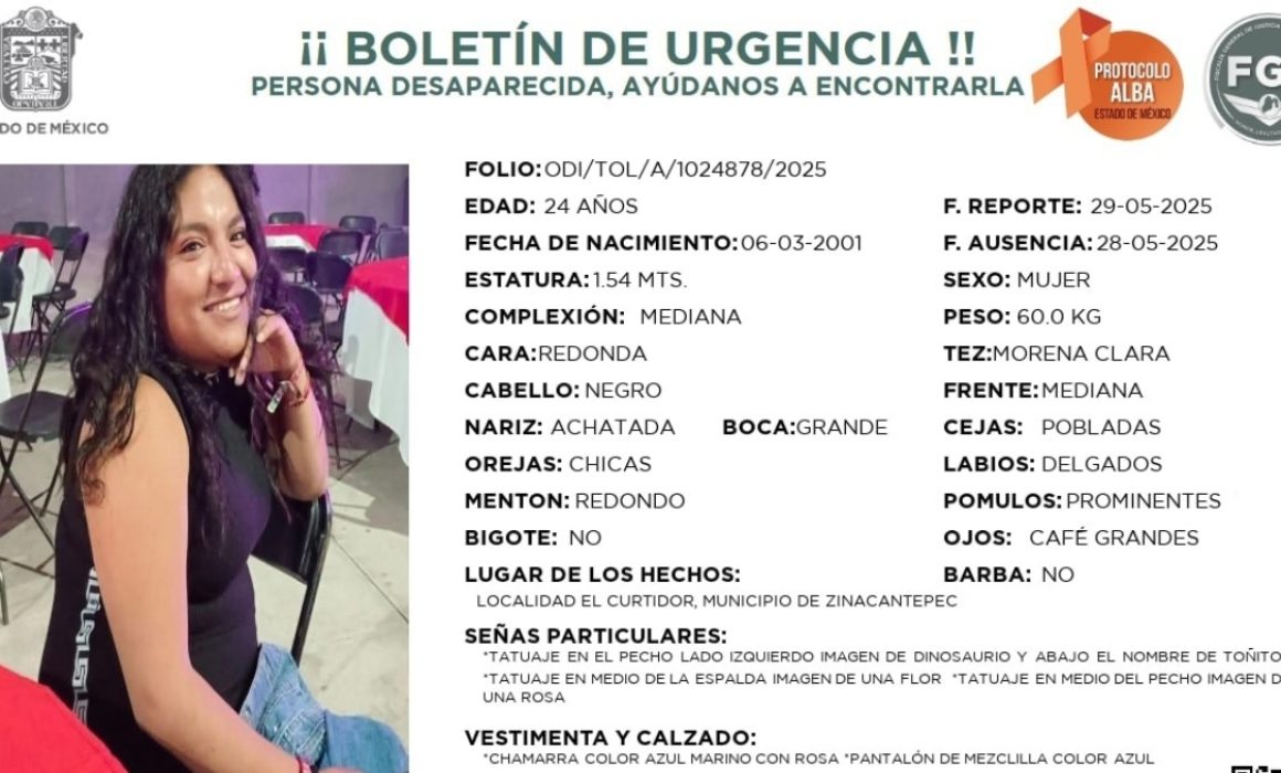 Encuentran viva a funcionaria de Zinacantepec tras desaparición por tarde de fiesta