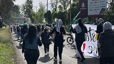 Estudiantes de Ixtapaluca marchan en apoyo a Palestina y contra la violencia