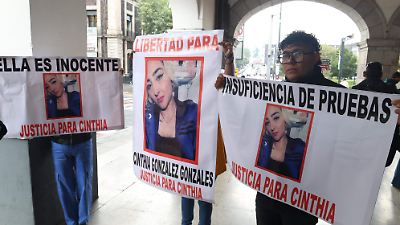 Familiares de Cinthia protestan en Toluca por condena de 110 años sin pruebas concretas