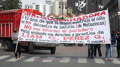 Familiares marchan en Toluca para exigir la búsqueda del menor Liam, desaparecido desde hace 47 días