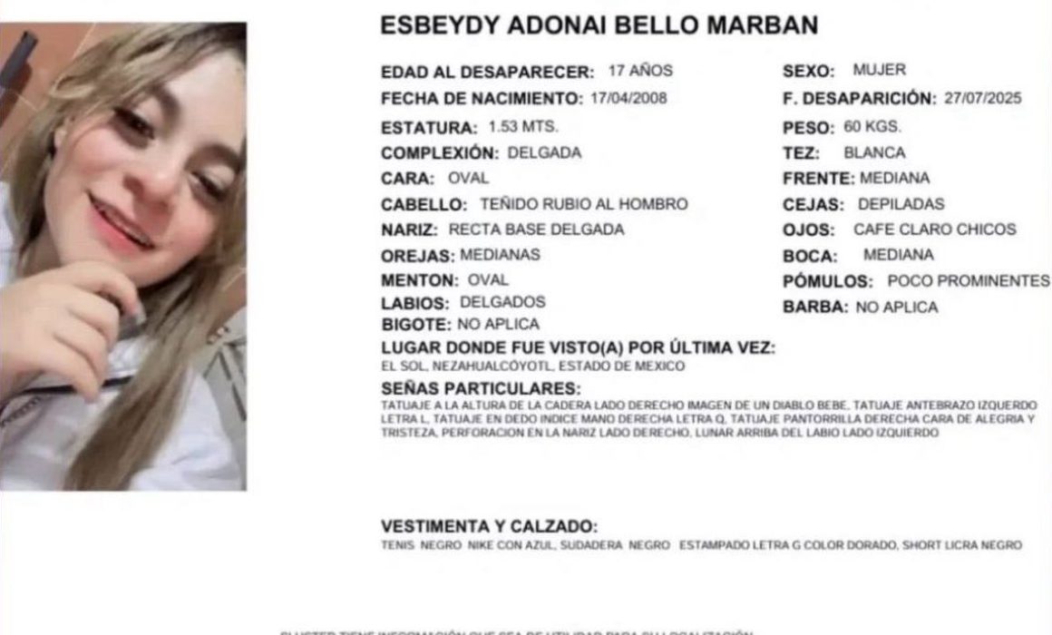 Familiares y vecinos exigen justicia y localización de joven desaparecida en Nezahualcóyotl