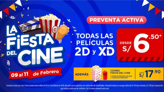Fiesta del Cine en Perú regresa con entradas a S/ 6.50 en preventa desde febrero 6