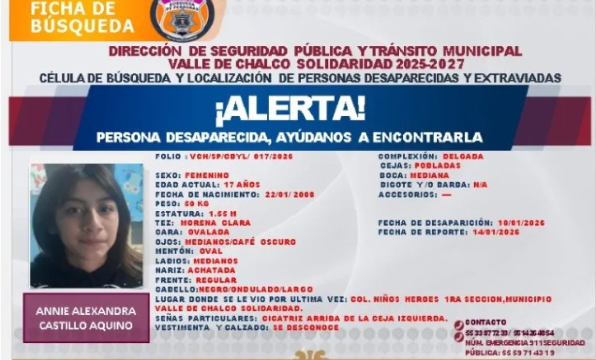 ¿Has visto a Annie Alexandra? La desesperada búsqueda en Valle de Chalco que podría terminar hoy