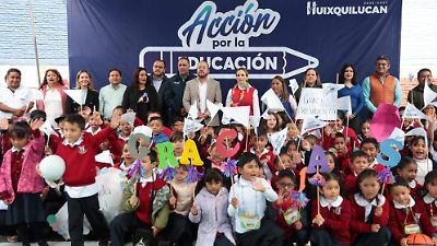 Huixquilucan impulsa la educación con mejoras en escuelas de San José Huiloteapan y Santa Cruz Ayotuxco